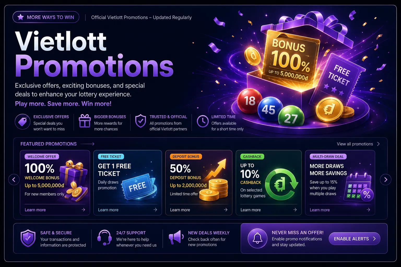 Vietlott Promotions — Khuyến mãi Vietlott